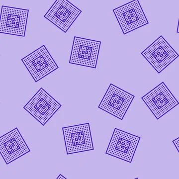 Computer chip ai integration line seamless pattern Illustrazione stock