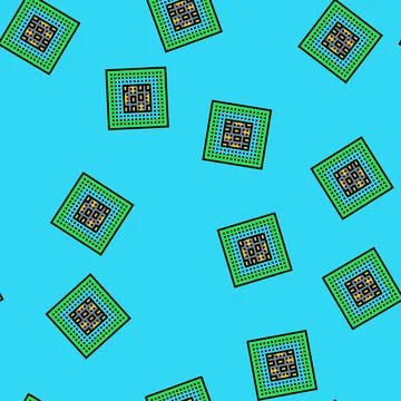 Computer chip ai integration vector seamless pattern Illustrazione stock