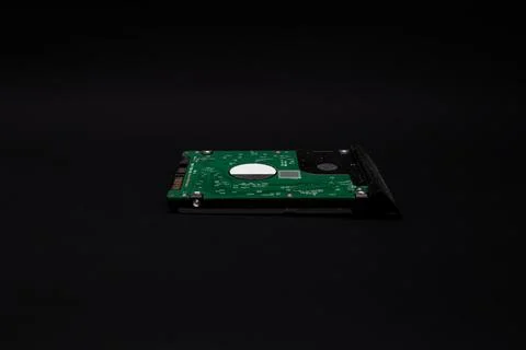 Computer chip on black background, laptop details Stock Photos
