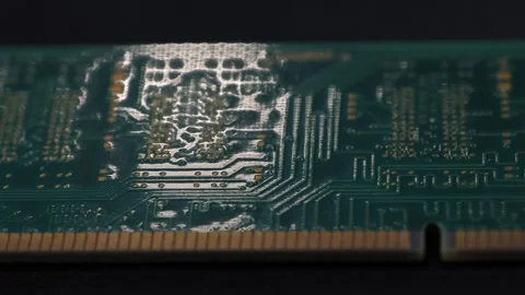 Computer chip board macro shot. Stock Footage 333302347