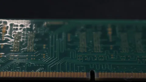 Computer chip board slider shot. Stock Footage 333302738