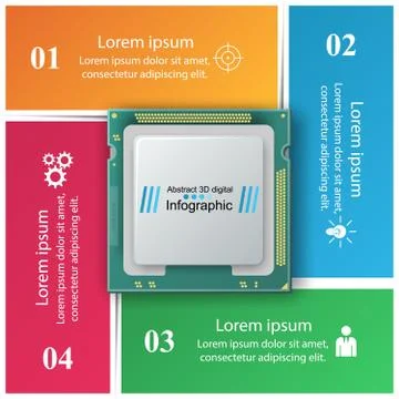 Computer chip. Business infographic. Stock-Illustration
