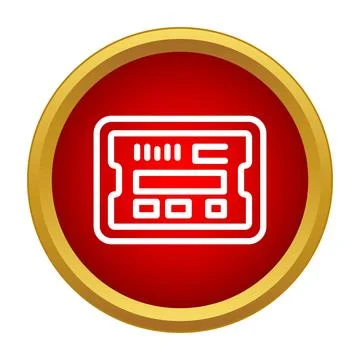 Computer chip circuit board module technology icon Illustration