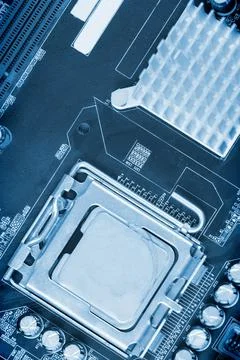 Computer chip in circuit board Stock-Fotos