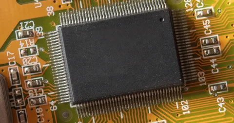 Computer chip on a circuit board as a symbol of technology 스톡 동영상 186768399