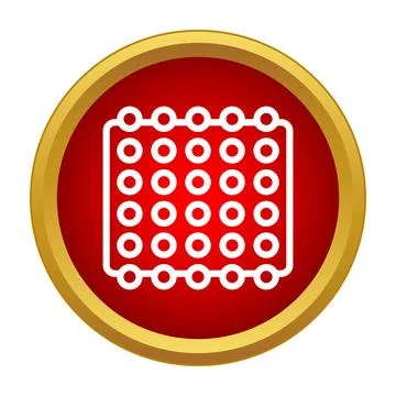 Computer chip connector icon on red background イラスト素材