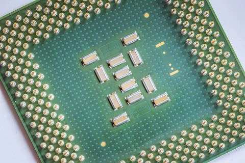 Computer chip cpu, close up, Computer technology Stock Photos