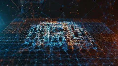 Computer chip CPU with Futuristic Carbon Nanotube Semiconductor Stock Footage 303936703