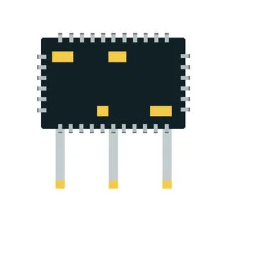 Computer chip. Digital chip. Electronic part of the Board. 스톡 일러스트