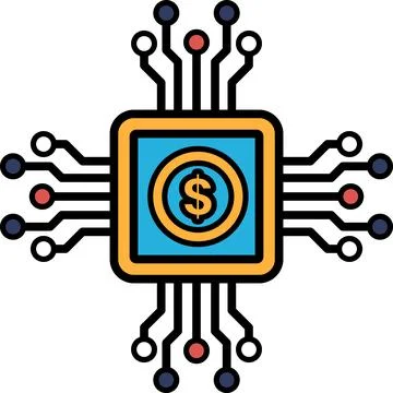 A computer chip with a dollar sign on it Stock Illustration