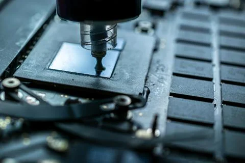 Computer chip electronic repair. Hardware engineer technology maintenance. Ma Stock Photos