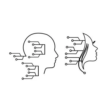 Computer chip head Stock Illustration