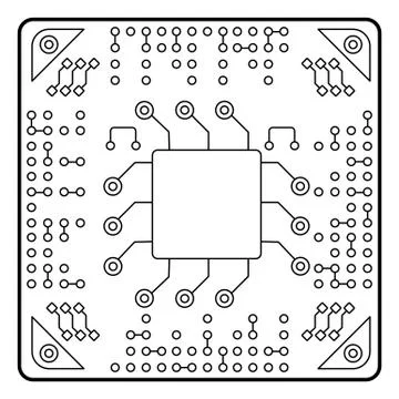 Computer chip icon. Accessories for digital devices Illustrazione stock