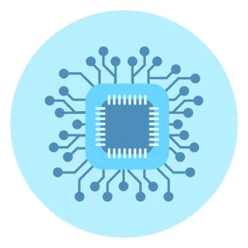 Computer Chip Icon Circuit Processor Concept Illustrazione stock