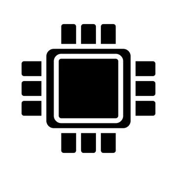 Computer chip icon. Concept of technology, microchip, and processor. Illustrazione stock