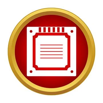 Computer chip icon illustrating processor and hardware technology Stock-Illustration