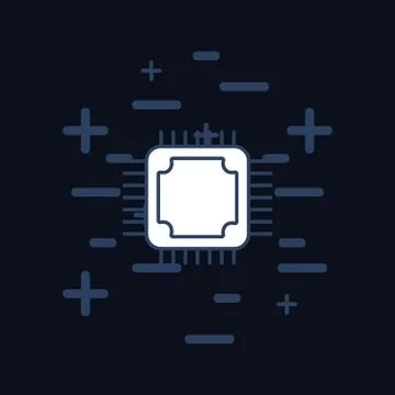 Computer chip icon Stock Illustration