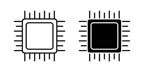 Computer chip icon Illustration designs pack for Web Illustrazione stock