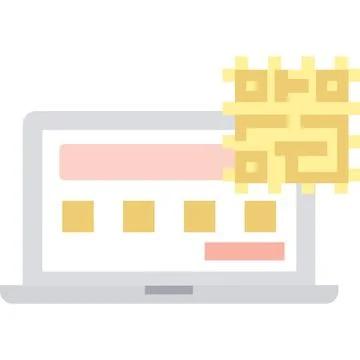 Computer chip icon pc hardware flat vector 스톡 일러스트