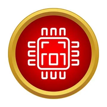 Computer chip icon representing digital technology and futuristic processing イラスト素材