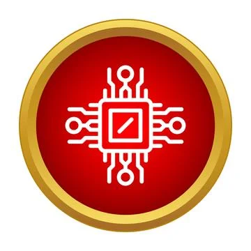 Computer chip icon representing technology and digital processing Stock-Illustration