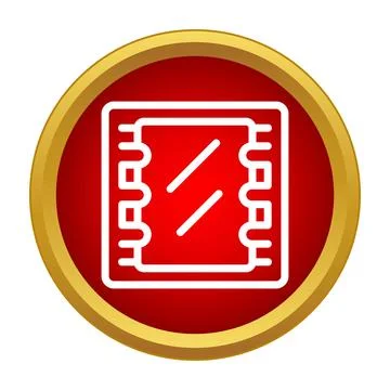 Computer chip icon representing technology and data processing 库存插图