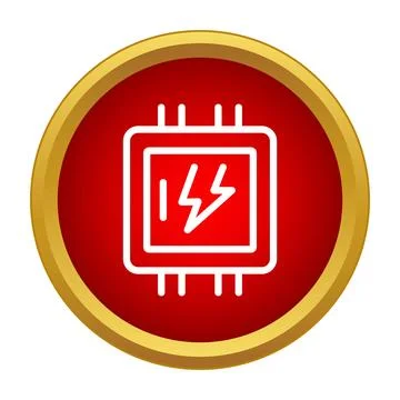 Computer chip icon representing technology hardware and power 스톡 일러스트