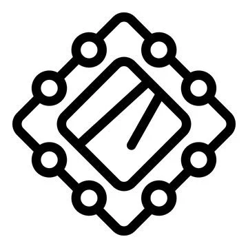 Computer chip icon showing central processing unit 스톡 일러스트