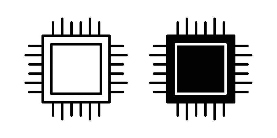 Computer chip icon vector, symbol, logo illustrations Stock-Illustration