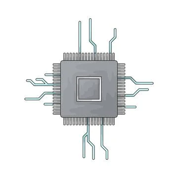 Computer chip illustration Stock Illustration