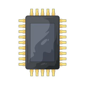 Computer chip illustration Stock Illustration