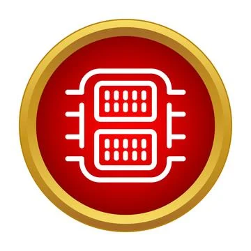 Computer chip integrated circuit microchip processor icon Illustrazione stock