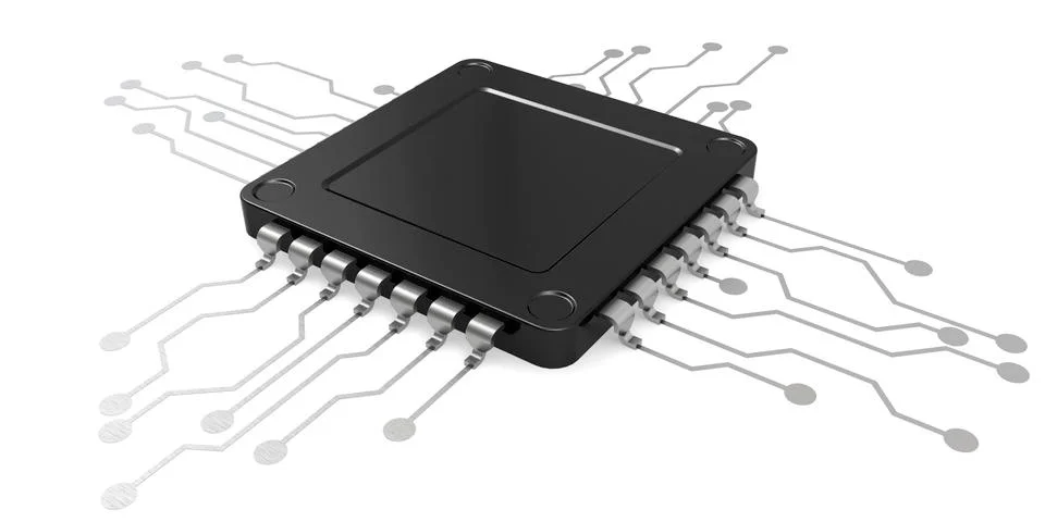 Computer chip isolated on white background Stock Illustration