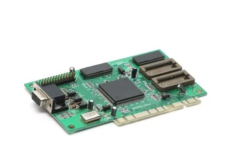 Computer chip isolated on a white background Stock Photos