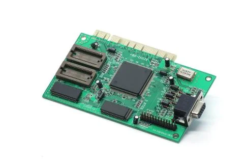 Computer chip isolated on a white background Stock Photos