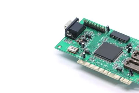 Computer chip isolated on a white background Stock Photos