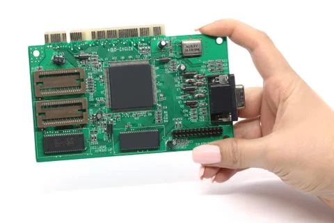 Computer chip isolated on a white background Stock Photos