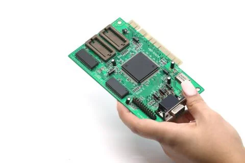 Computer chip isolated on a white background Stock Photos