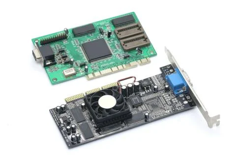 Computer chip isolated on a white background Stock Photos