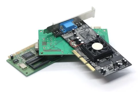 Computer chip isolated on a white background Stock Photos