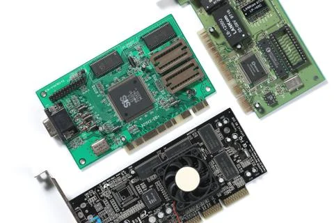 Computer chip isolated on a white background Stock Photos