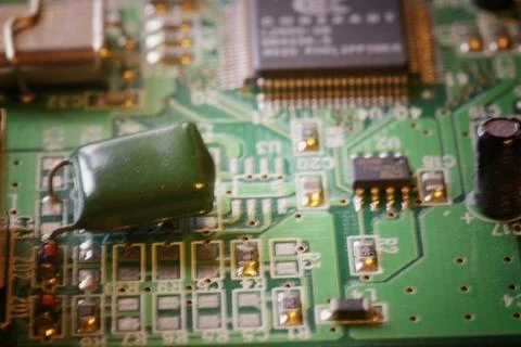 Computer chip macro Stock Photos