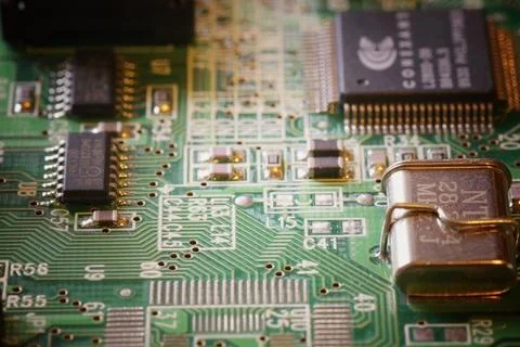 Computer chip macro Stock Photos