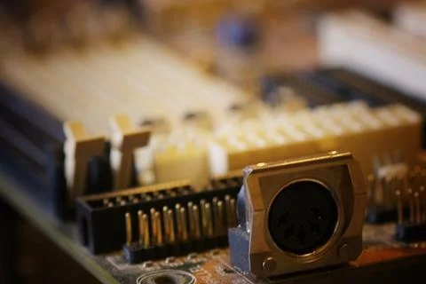 Computer chip macro Stock Photos