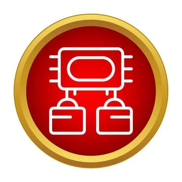 Computer chip managing network connections icon design Stock Illustration