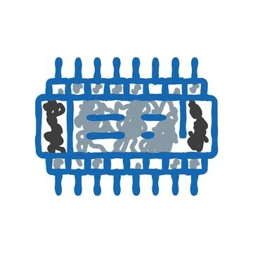 Computer chip micro circuit processing digital technology Stock Illustration