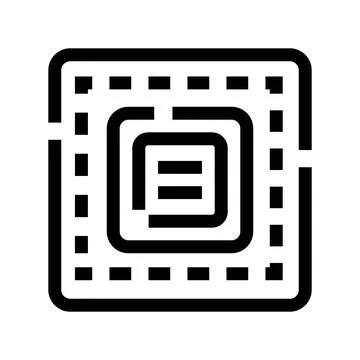 Computer chip microprocessor icon representing digital technology concept Stock Illustration