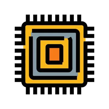 Computer chip microprocessor illustration representing digital technology e.. Stock-Illustration