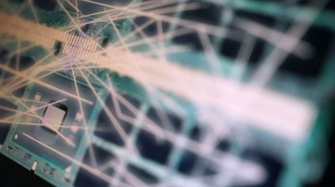 Computer chip network communication. Stock-Footage 48911864
