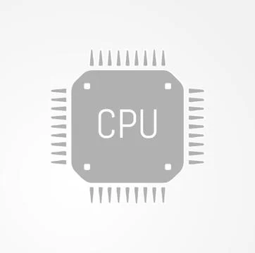 Computer chip or microchip icon イラスト素材